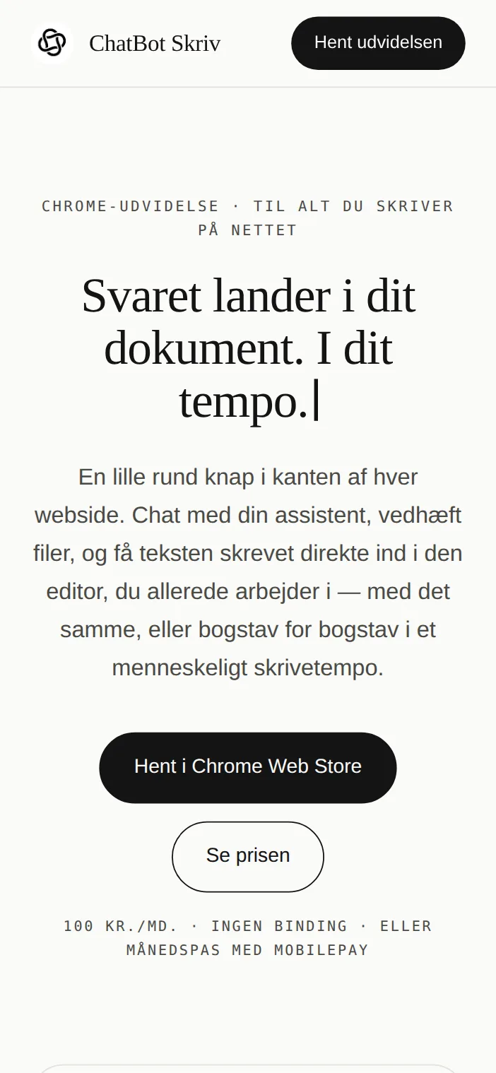 Product site on a phone