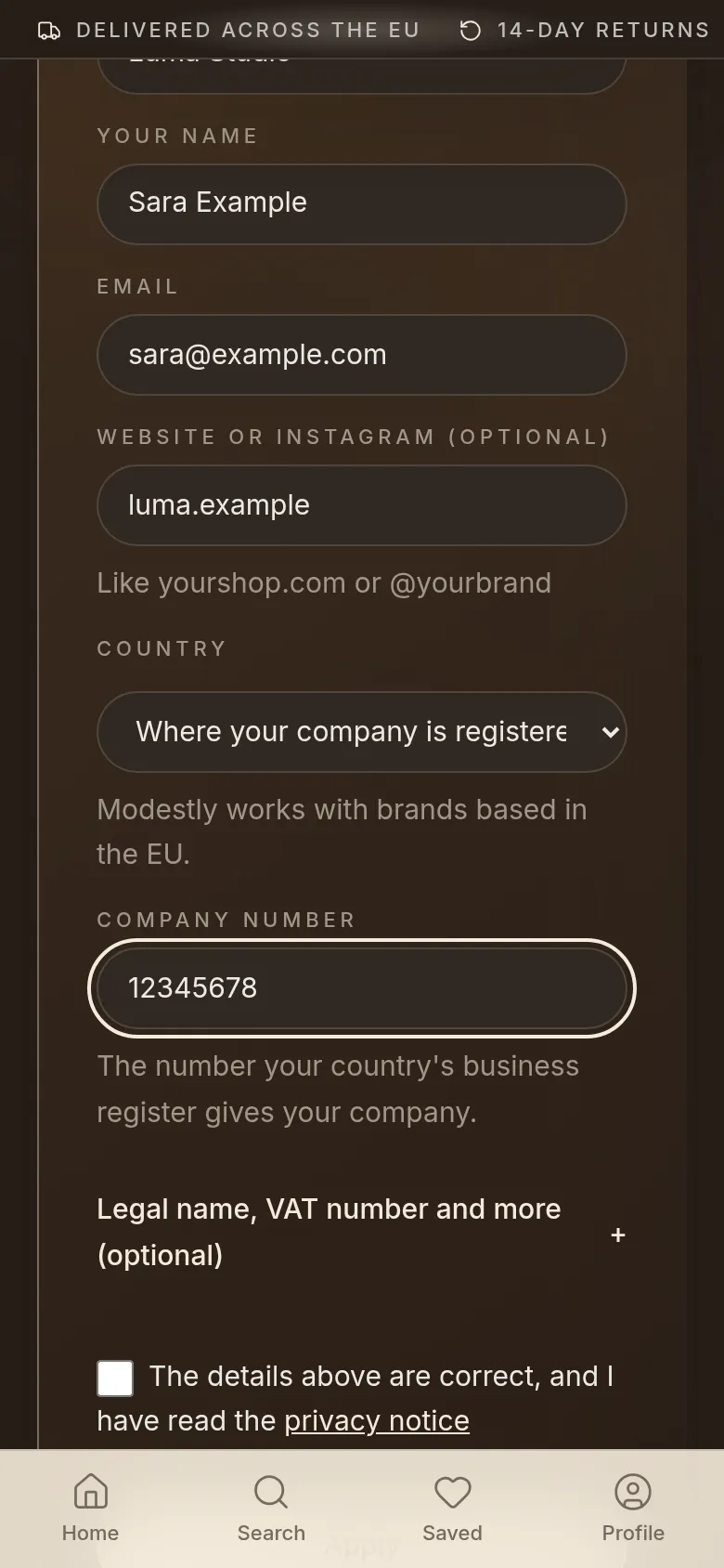 Brand portal on a phone